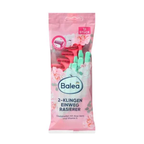 10 Rasoirs Balea Rose Jetables 2 Lames