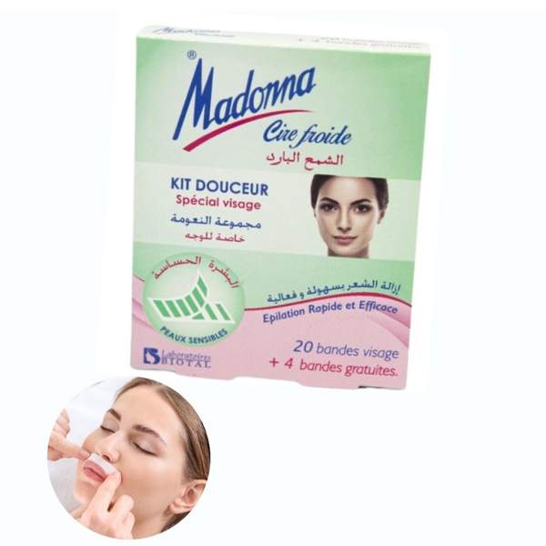 Bandes de Cire Froide Visage Peaux Sensible Verte