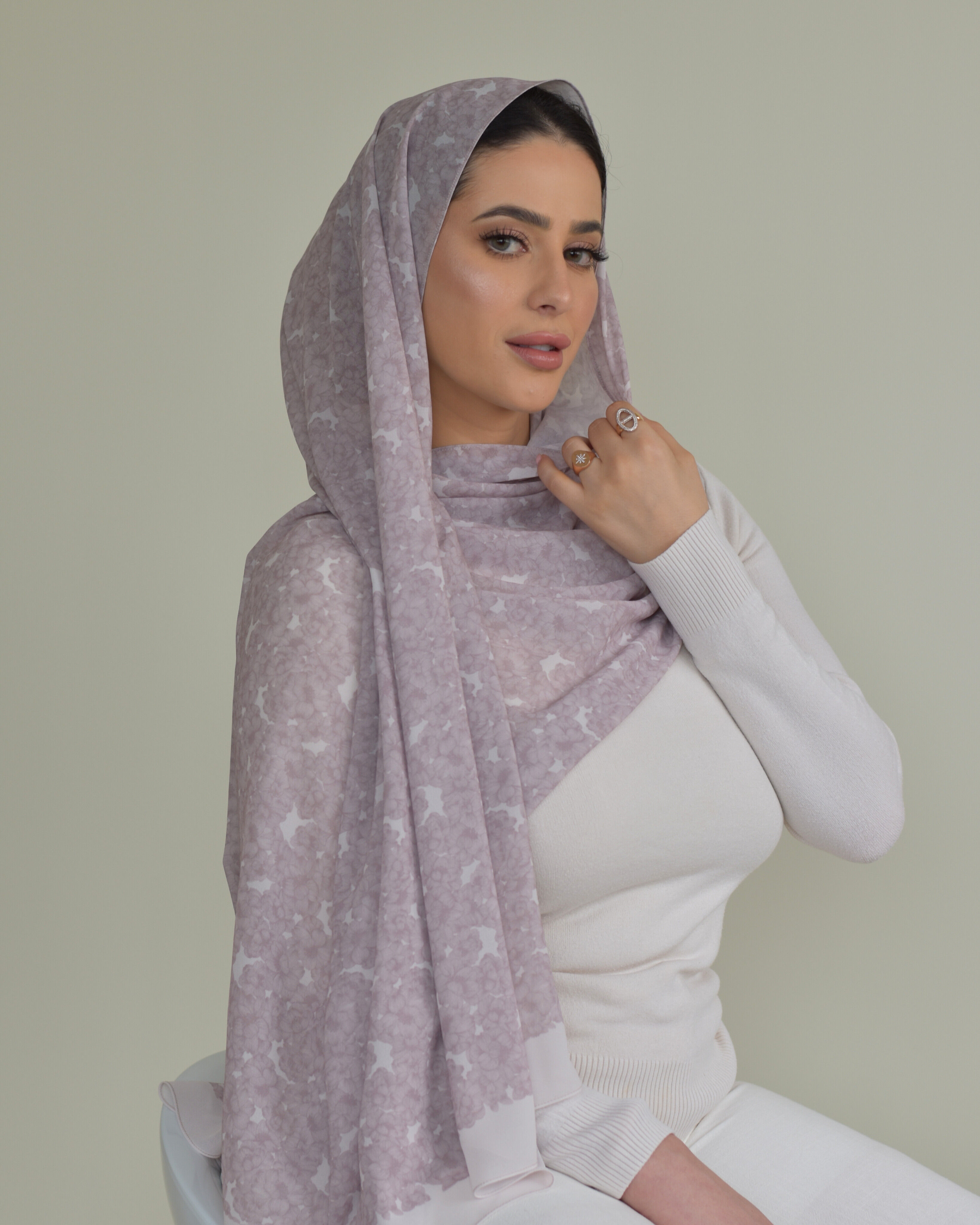 Châle crêpe chiffon imprime - Bloom