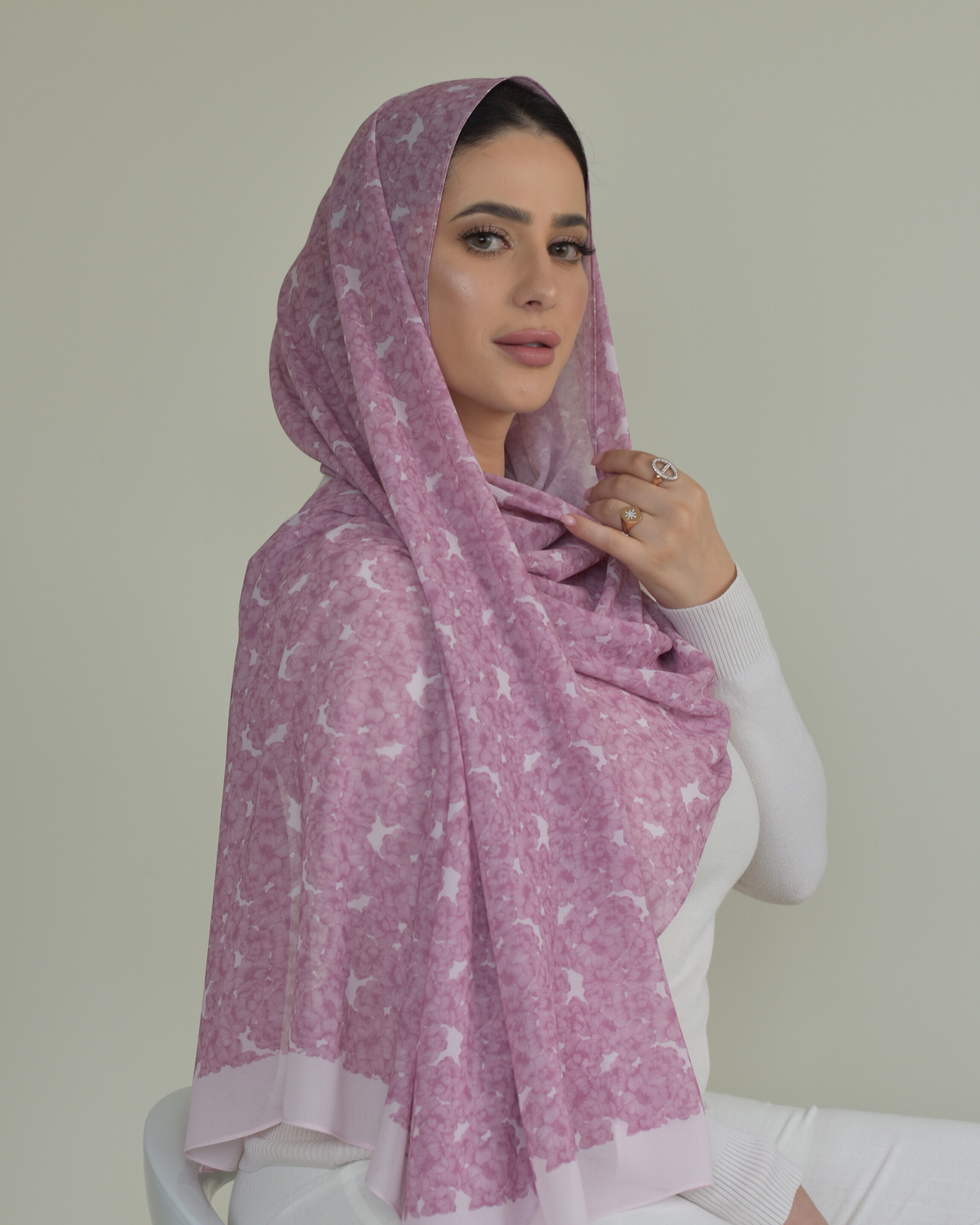 Châle crêpe chiffon imprime - Bloom