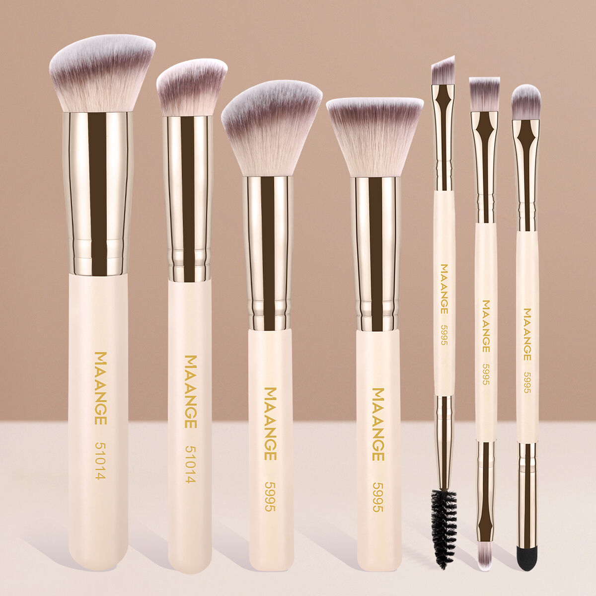 7 Pieces Makeup Brush-apricot
