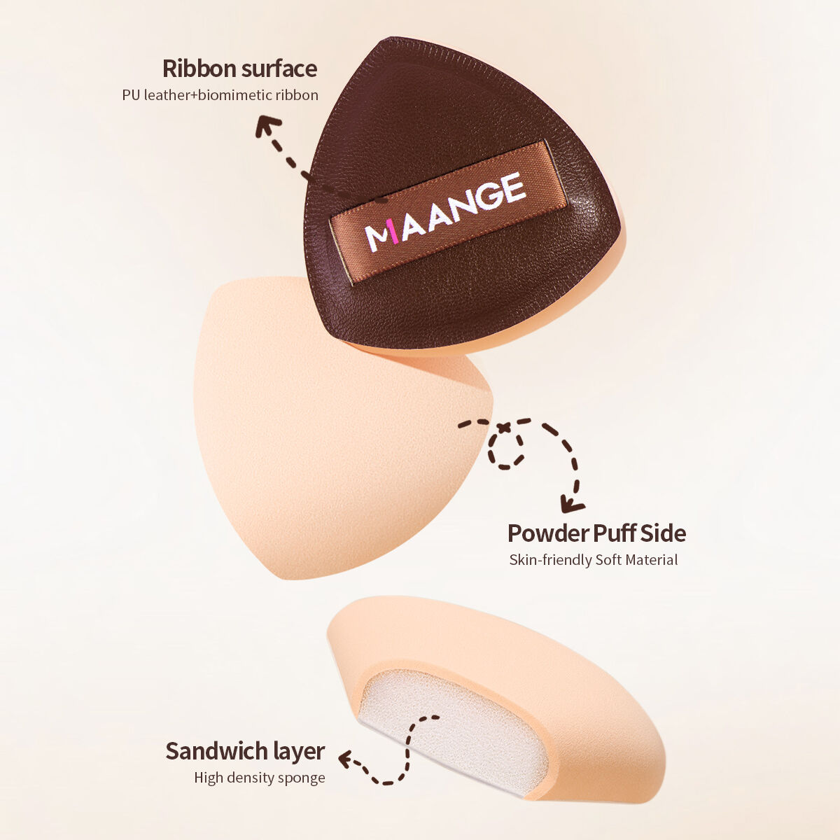 20 Pieces Makeup Brush with 2 Pieces Puff and Bag thumbnail 3