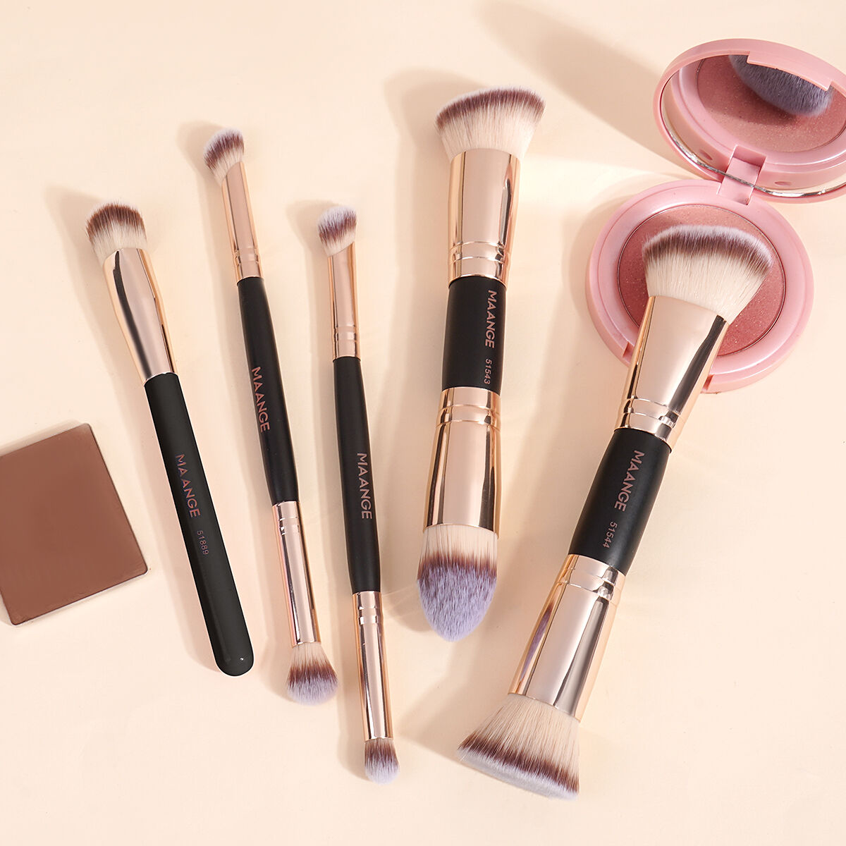 5 Pieces Double Head Makeup Brush- Hj