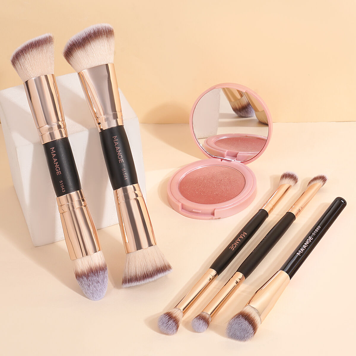 5 Pieces Double Head Makeup Brush- Hj thumbnail 3