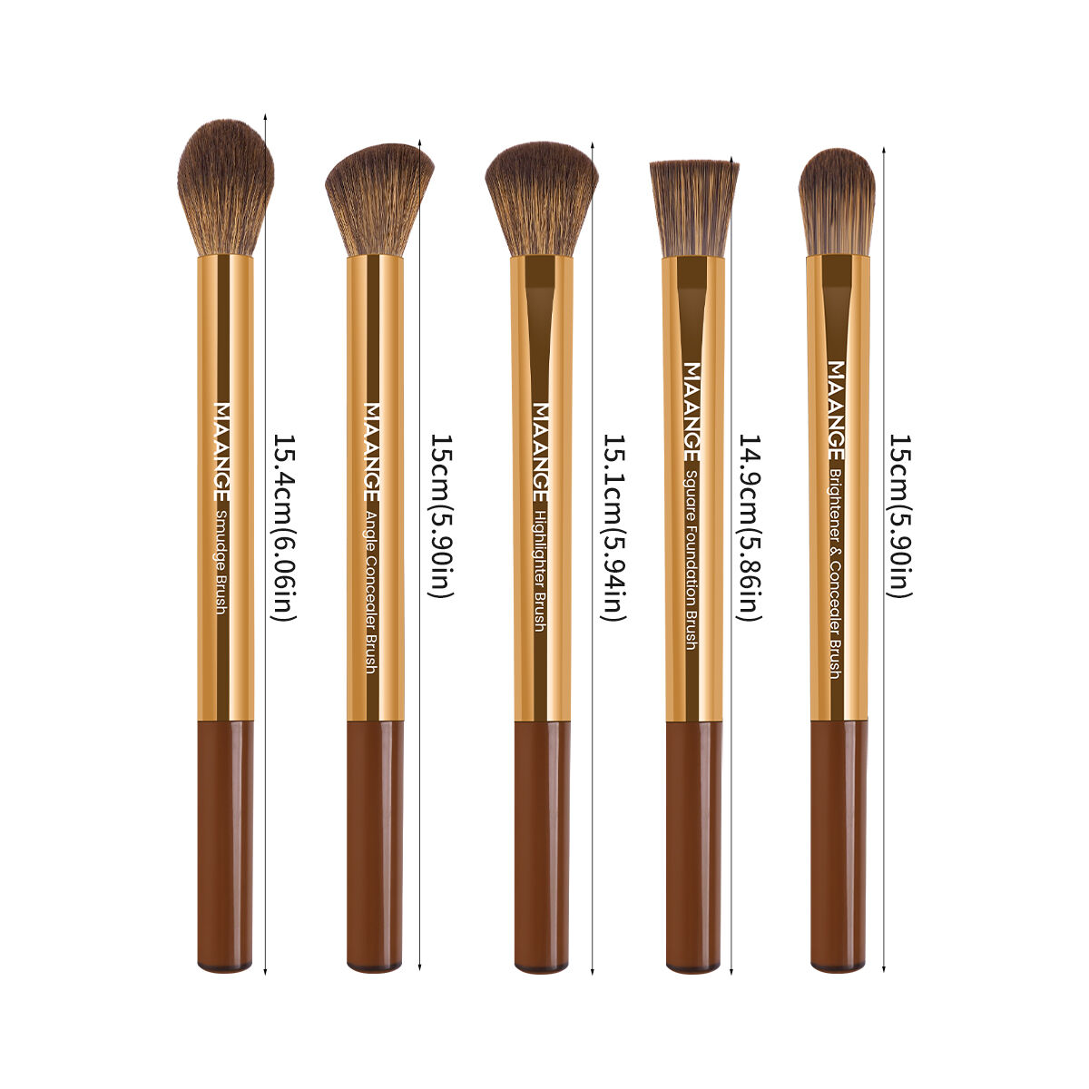 5 Pieces Medium Size Aluminum Eyeshadow Brush-kj thumbnail 3