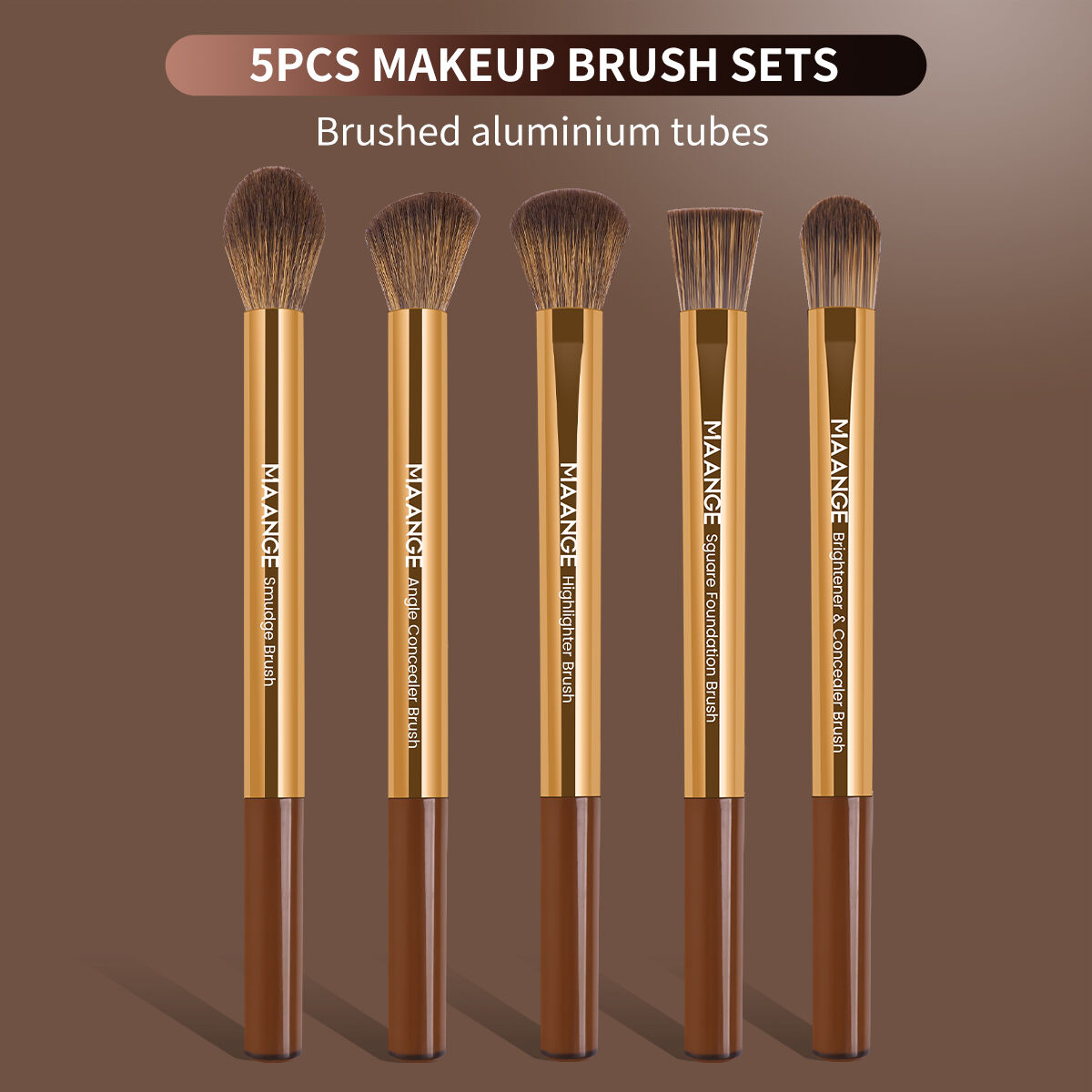 5 Pieces Medium Size Aluminum Eyeshadow Brush-kj thumbnail 4