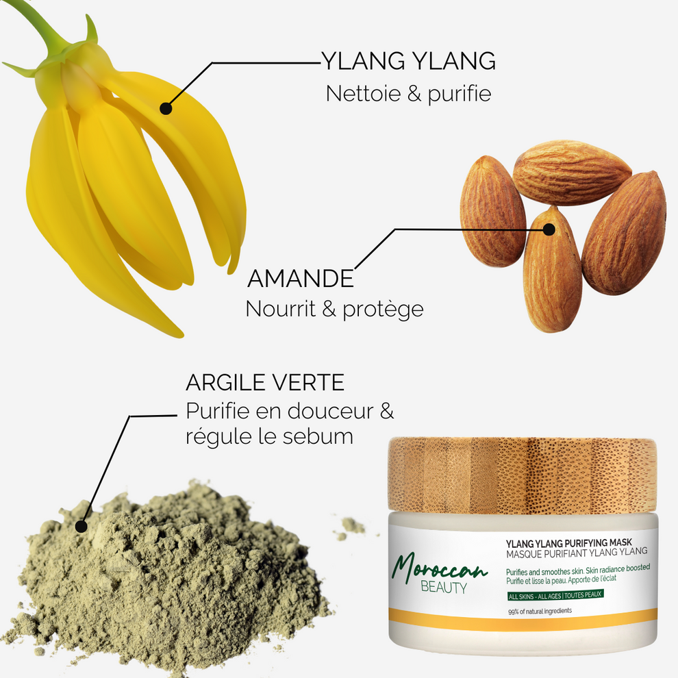 Masque Purifiant Ylang Ylang - 99% Naturel