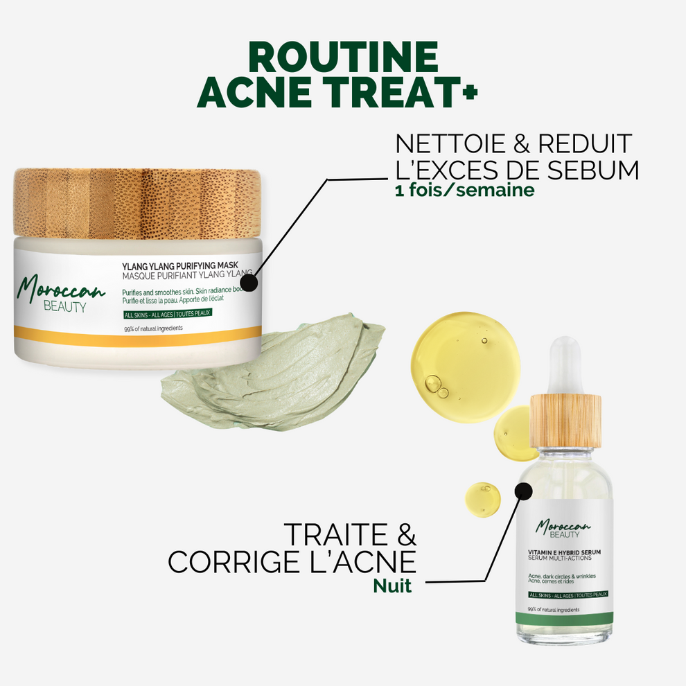 Routine Acné Treat+ - Nettoie les Pores & Traite L'acné