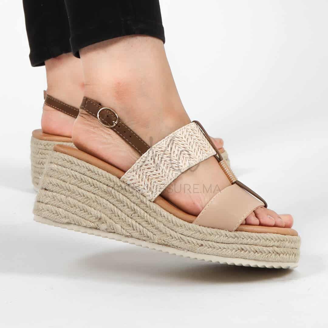 Winkle – Sandales Compensées En Beige thumbnail 3
