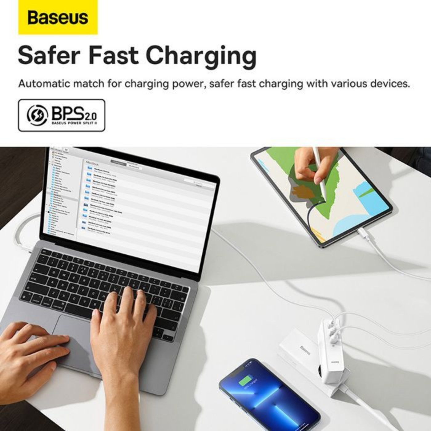 Chargeur Rapide Baseus Gan 5 Pro, 2c+u, 140w, Version Européenne