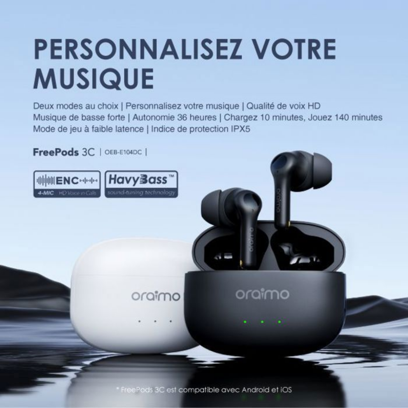 Freepods 3c Voix Hd dans les Appels Personnalisez Musique thumbnail 2