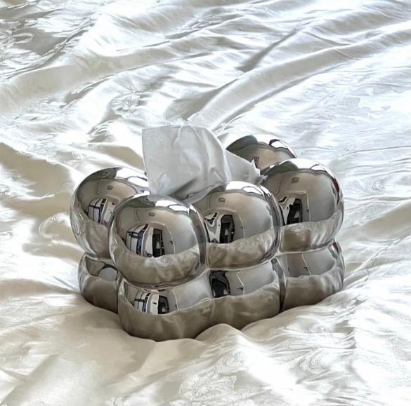 Boite a Mouchoirs En porcelaine Argenté thumbnail 3