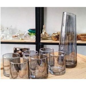 Ensemble de 7 pièces- Carafe et 6 verre