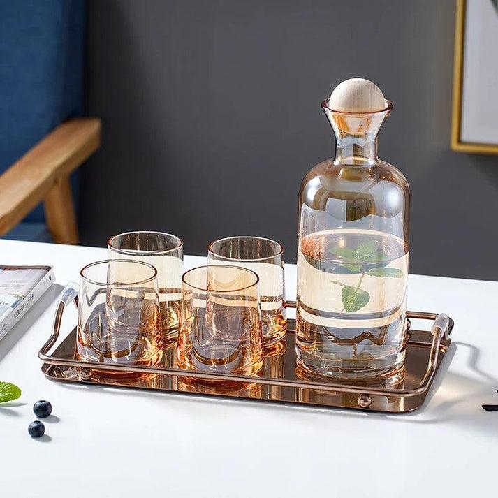 Ensemble de 7 pièces- Carafe et 6 verres