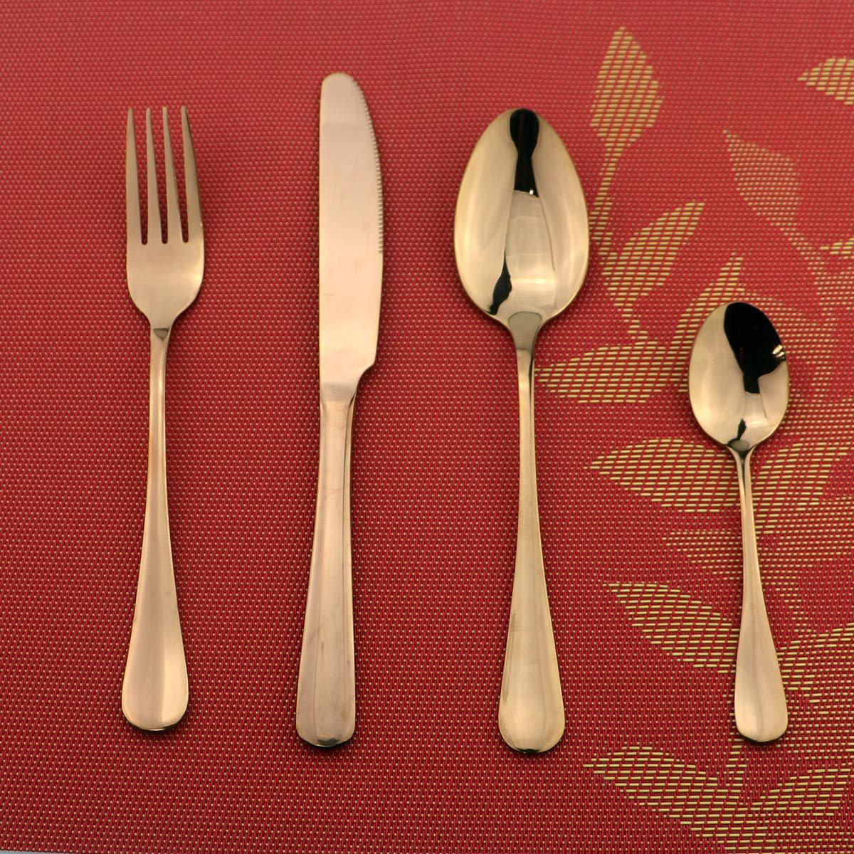 Set de 24 Couverts Inoxydable Couleur Doré