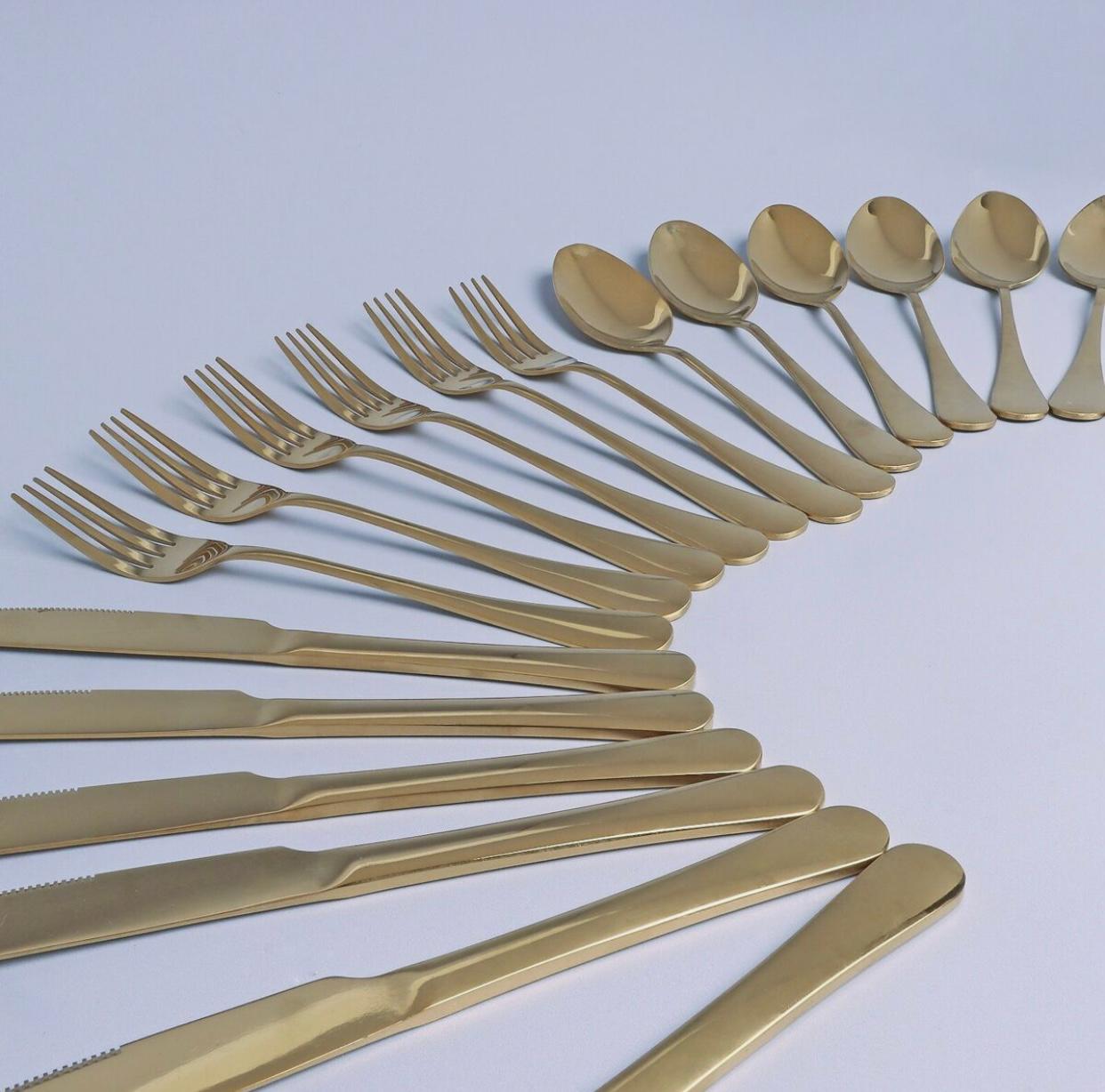 Set de 24 Couverts Inoxydable Couleur Doré thumbnail 3