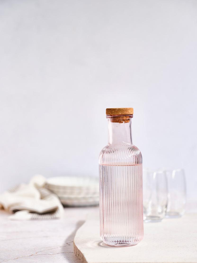 Carafe d’eau en verre + bouchon en liège