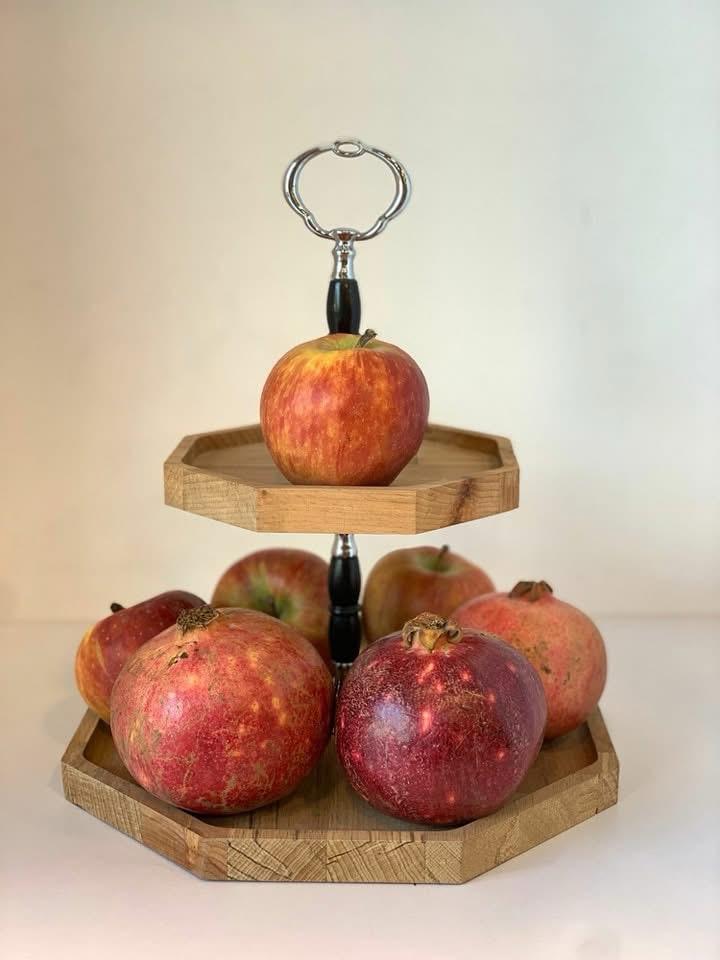 Présentoir Serviteur à Gâteaux à 2 Niveaux En Bois thumbnail 2