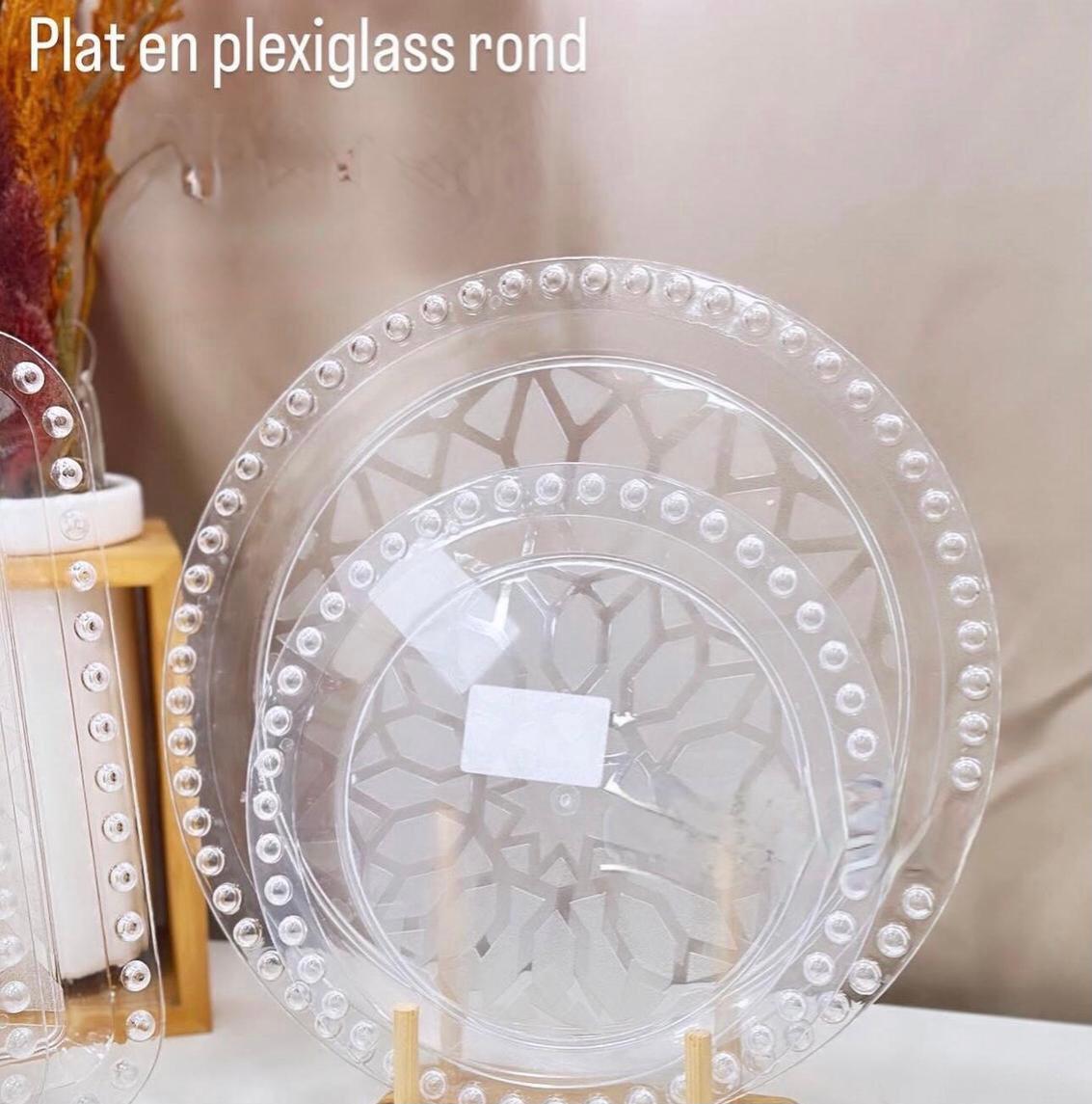 Set de 2 plats en plexiglas ronds