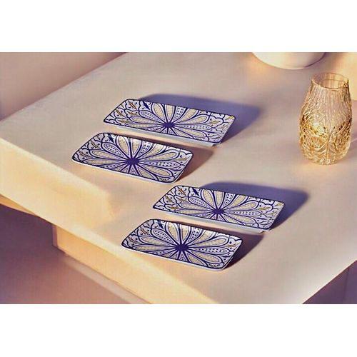 Set de 4 Plats Rectangulaires en Céramique (2 tailles)