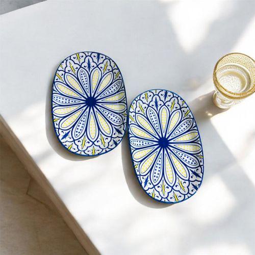 Set 2 Plats Ovales en Céramique