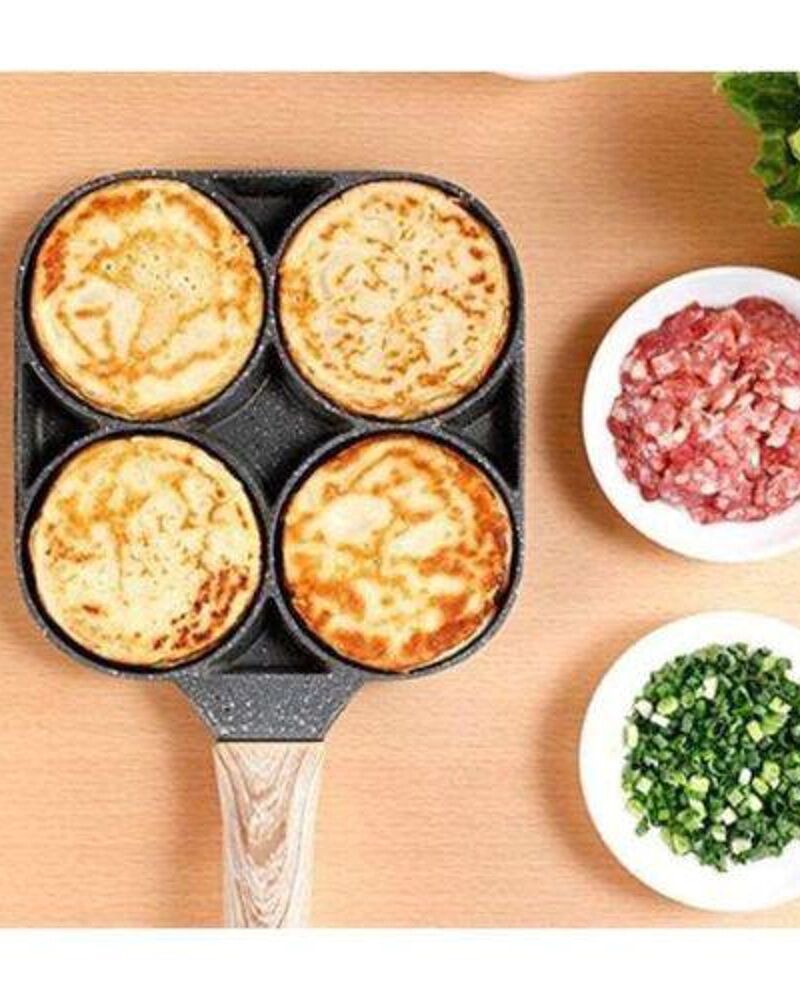 Poêle 4 Trous Omelette poignée en bois thumbnail 3