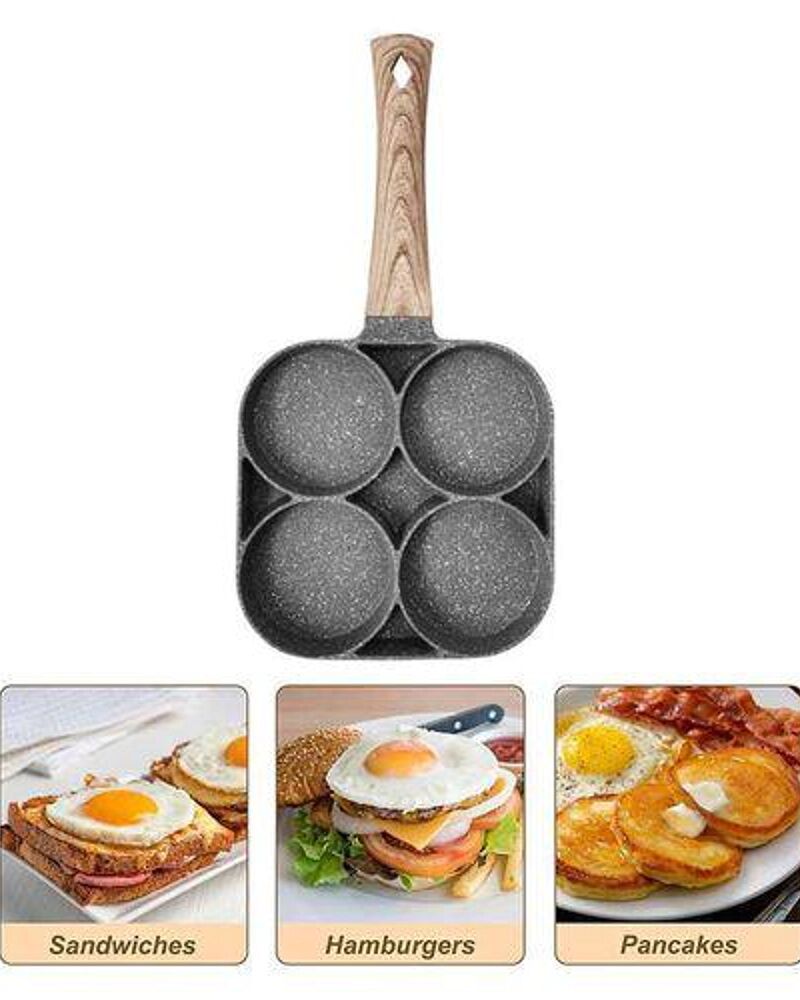 Poêle 4 Trous Omelette poignée en bois thumbnail 2