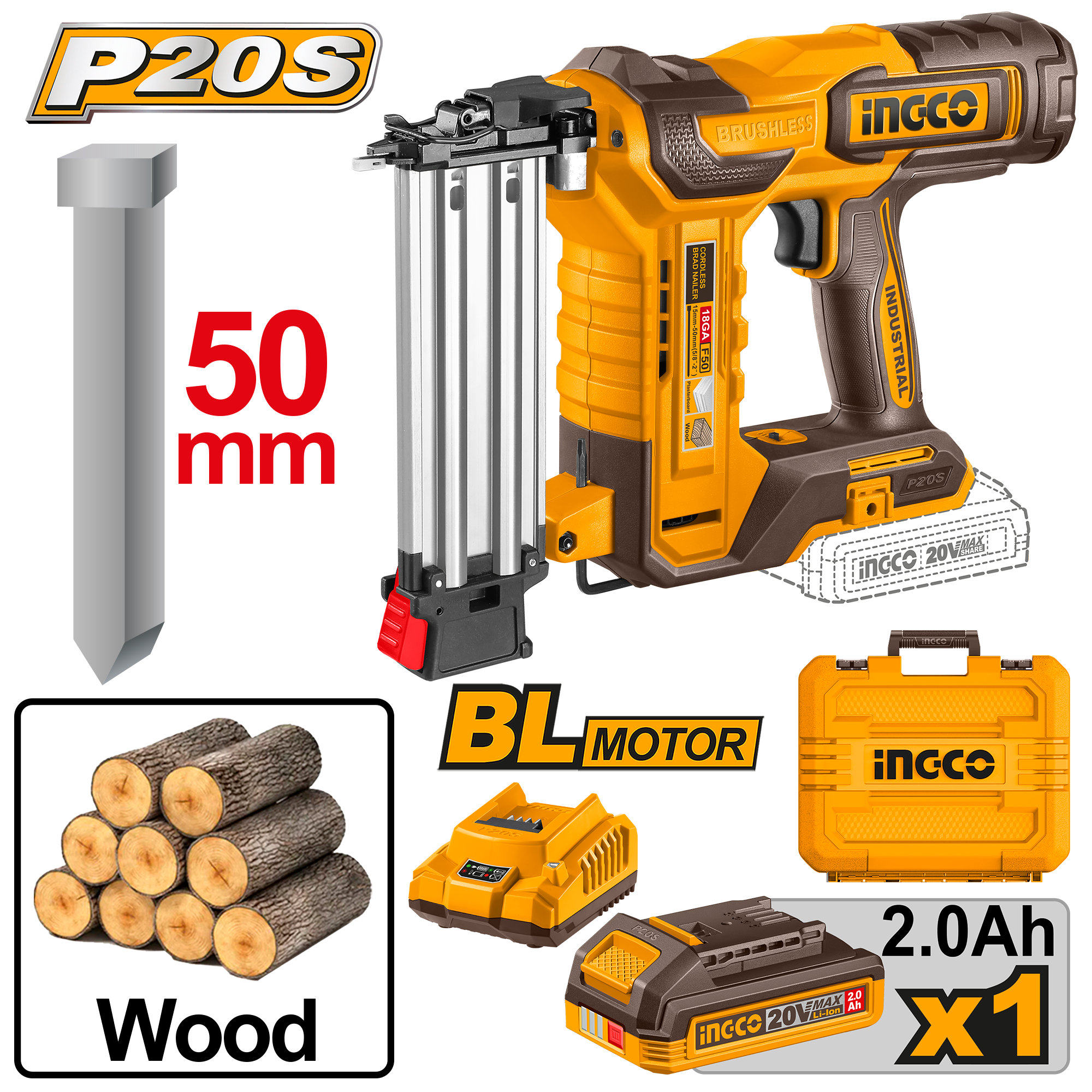 Cloueuse 20V 1batt 50mm