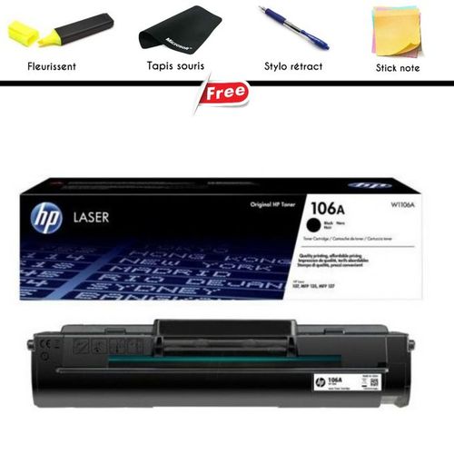 Toner 106A Black Original Compatible avec les Imprimantes Laser LaserJet 107 Series, 107a, 107w, MFP 130 Series