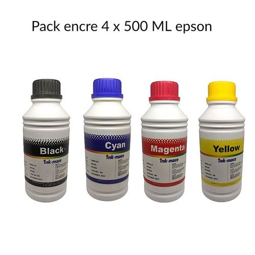 Recharge d'encre 4 Couleur 500ML pour les Imprimantes  ( 100 000 PAGES )
