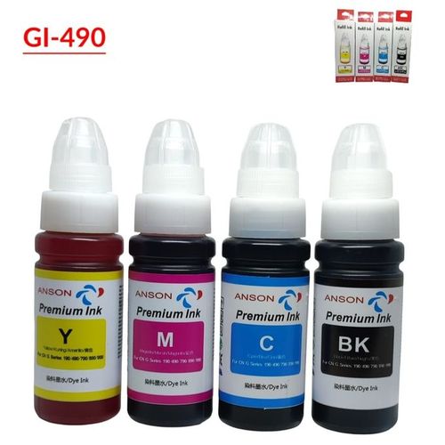 Pack Bouteilles d'encre Adaptable GI-490 pour les Imprimantes à Rèservoires PIXMA G Series