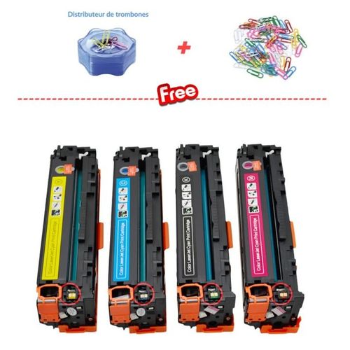 Pack Toner 054 compatible avec les imprimantes i-Sensys LBP620C Series, LBP621Cw, LBP623Cdw, MF640C Series, MF641Cw, MF643Cdw, MF645Cx ( Distributeur+ trombones offert )