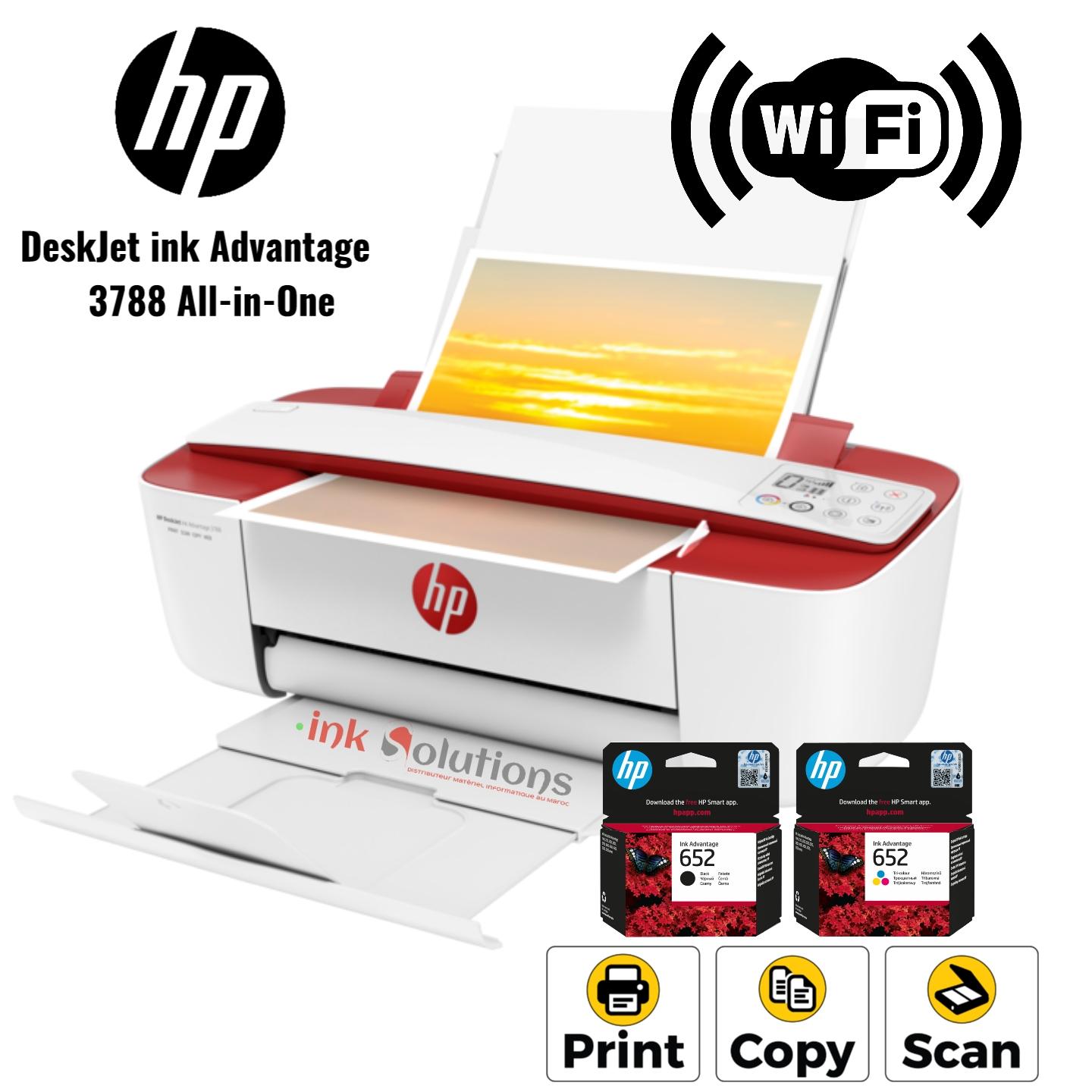 Imprimante DeskJet ink Advantage 3788 All-in-One Wi-Fi/Scan/Copie/Print (T8W49C) thumbnail 3