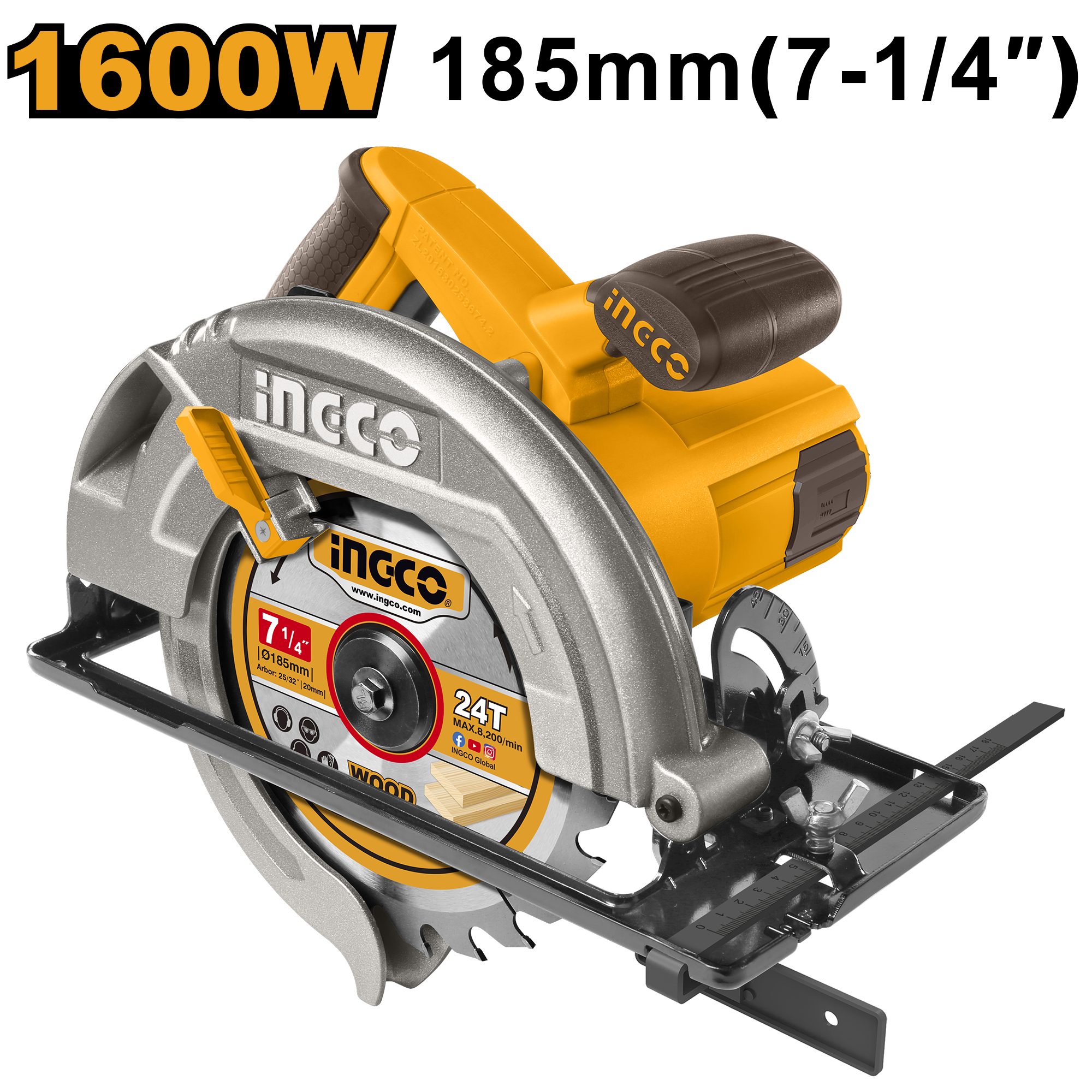 Scie circulaire 185mm 1600W + Disque 185mm