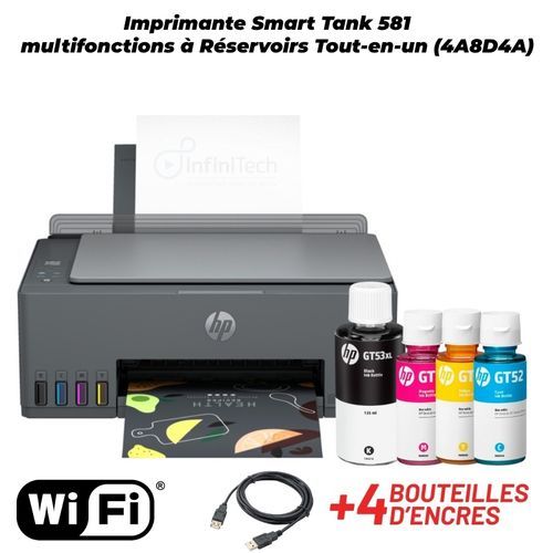 Imprimante Smart Tank 581 multifonctions à Réservoirs Tout-en-un (4A8D4A)