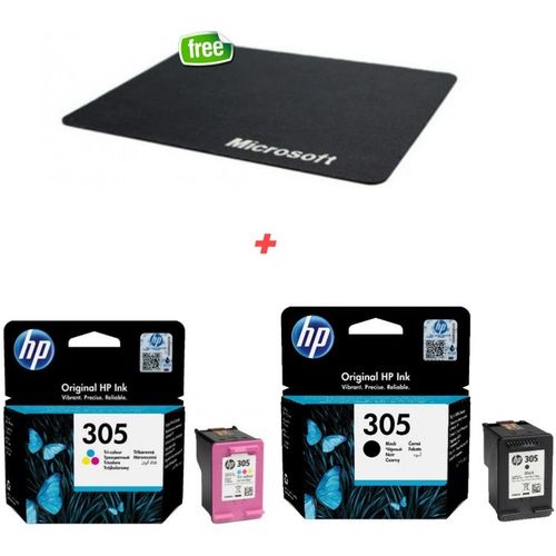 Pack cartouche 305 Noir + 305 Couleur Compatible avec les imprimantes jet d'encre Deskjet 2710, 2720 ( tapis de souris offert )