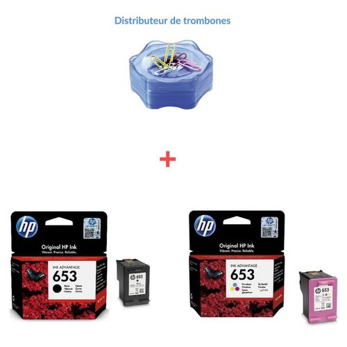 Pack Cartouche 653 noir + couleur Pour imprimantes 6075, 6475( cadeau offert )