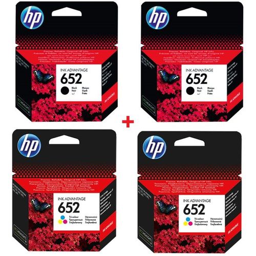 Pack de 2 cartouches 652 noir + 2 cartouches 652 couleur