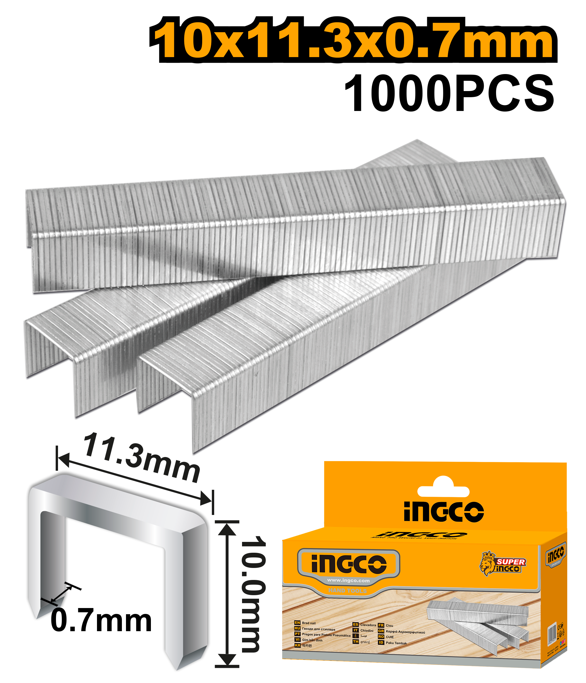 Boite Agrafe 1000PCS 10MM 0.7MM HSG1403