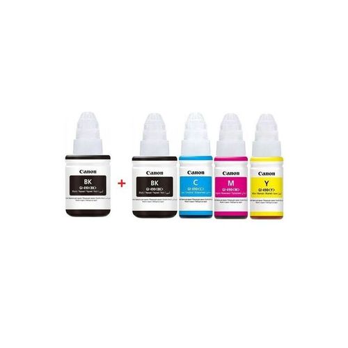 Pack Bouteilles d'encre GI-490 + 1 noir Pour les imprimantes économiques PIXMA G