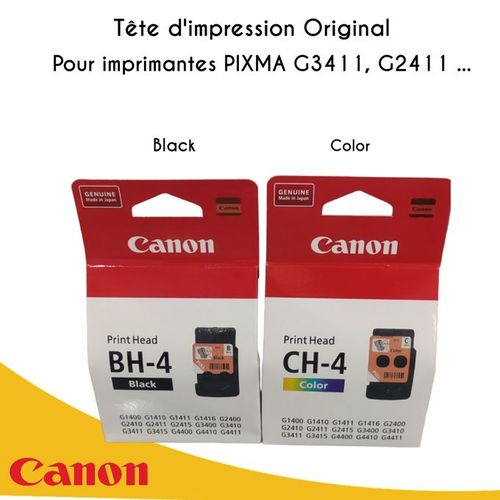 Tète dimpression BH-4 Noir + CH-4 Color Pour PIXMA G3411, G2411 ...