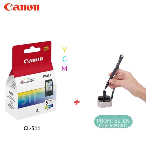 Cartouche d'encre CL-511 Color ink Cartridge EMB + Stylo fixe Gratuit