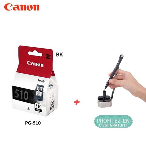 PG-510 Noir - Cartouche d'encre d'origine + Stylo fixe Gratuit
