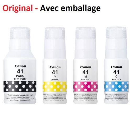 Pack de 4 Bouteilles GI-41 (Original) Compatible avec les Imprimantes G3420 , G2420