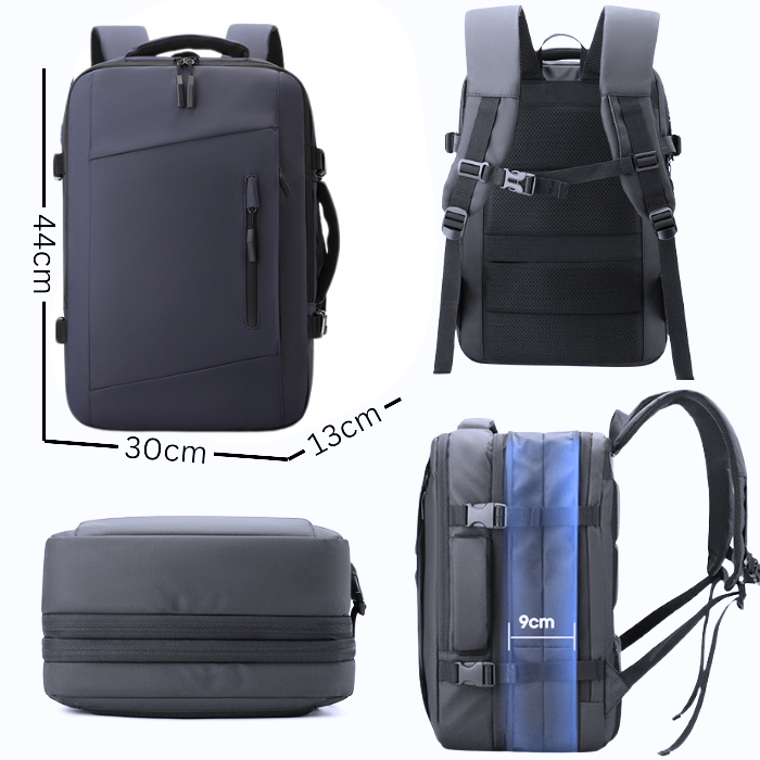 Sac à Dos Étanche avec Port Usb, Poche Pc ,Compartiment Chaussures pour Voyages