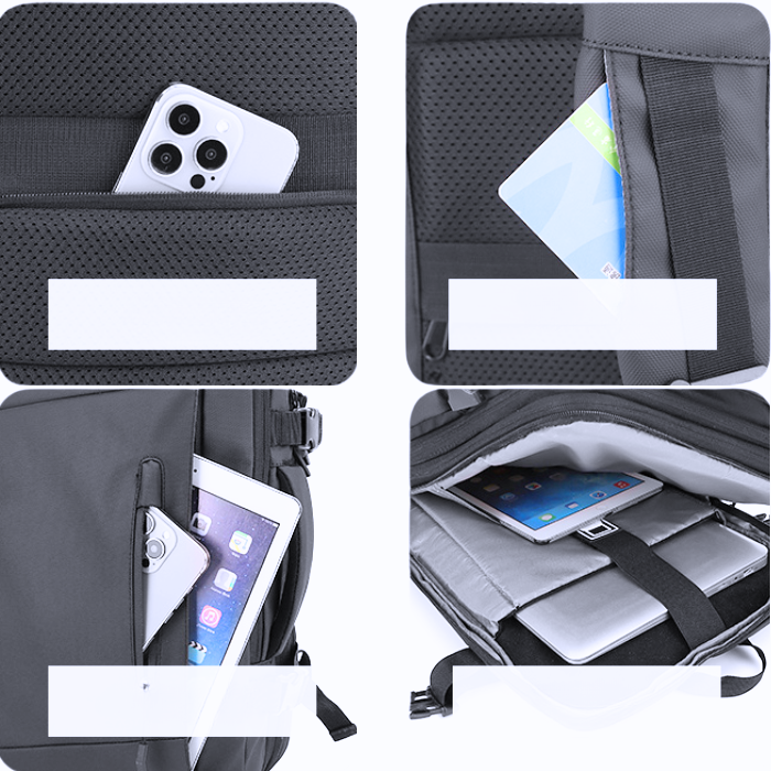 Sac à Dos Étanche avec Port Usb, Poche Pc ,Compartiment Chaussures pour Voyages thumbnail 4