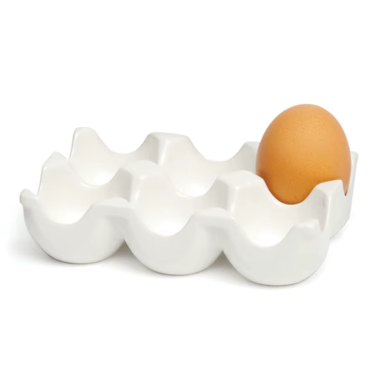 Set de 2 Bote œufs de rangement empilable en porcelaine