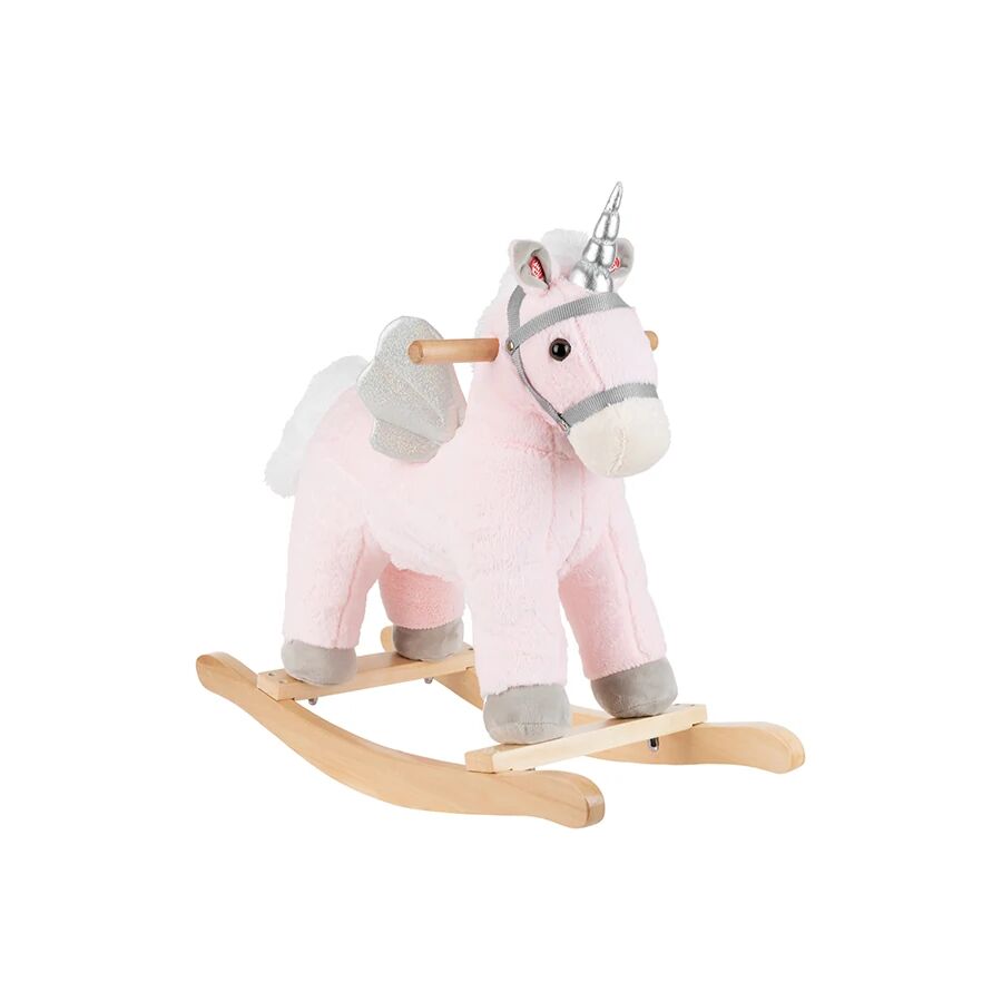 Jouet à Bascule avec Son en Bois Cheval Rose