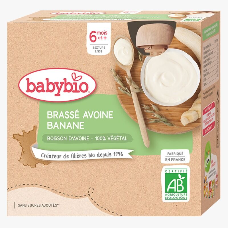 Gourde Brassé Végétal Avoine Banane 4x85g