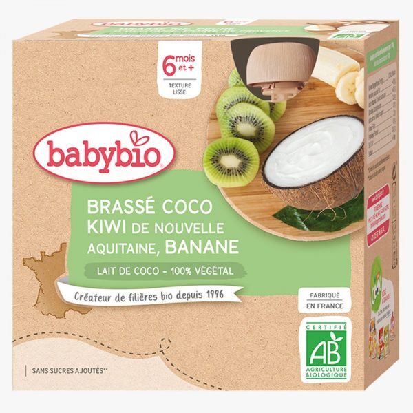 Gourde Brassé Lait de Coco Kiwi Banane 4x85g
